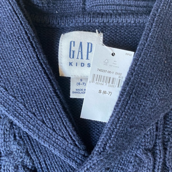 BNWT Gap Kids navy blue grandpa cardigan 6-7 child Adam Rose - Picture 3 of 3